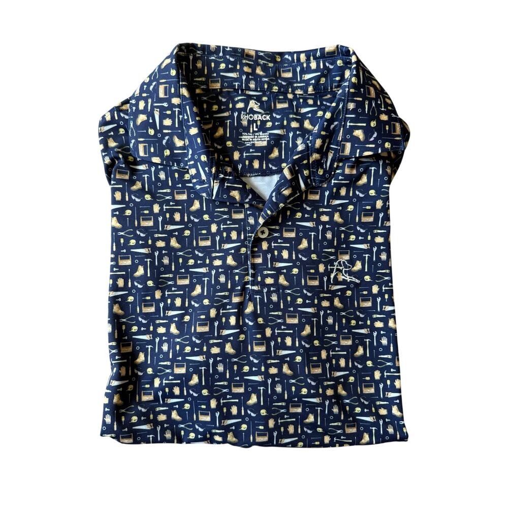 Rhoback Mens Handyman Print Golf Polo Large